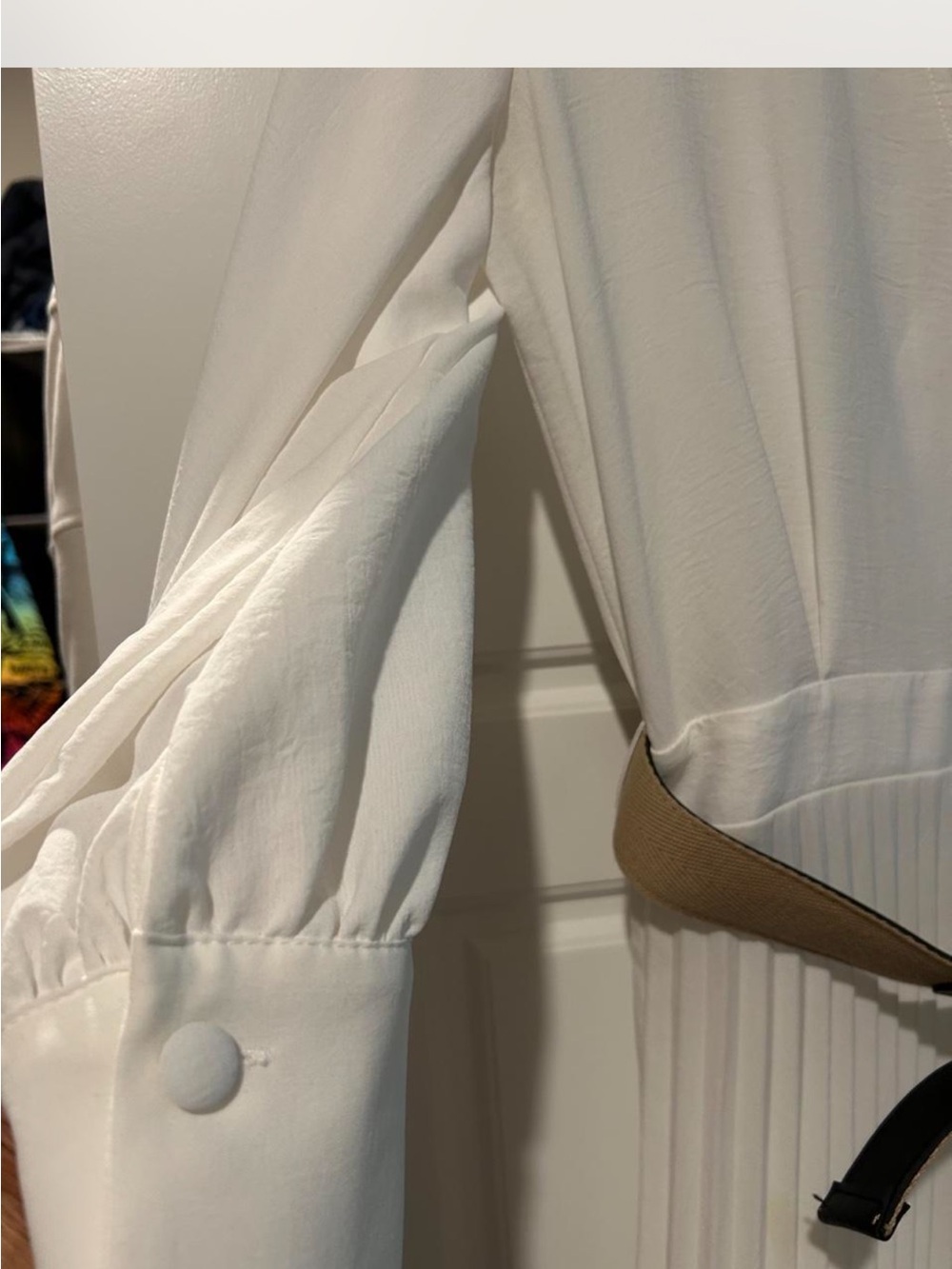 Zara white Pleated midi Dress - Picture 4 of 8